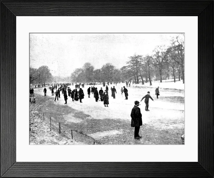 Framed Print : Skating in London: The Serpentine, 1895. Creator: Russell & Sons Framed Print : Skating in London: The Serpentine, 1895. Creator: Russell & Sons