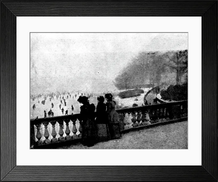 Framed Print : Skating in London: The Serpentine, 1895. Creator: Russell & Sons Framed Print : Skating in London: The Serpentine, 1895. Creator: Russell & Sons