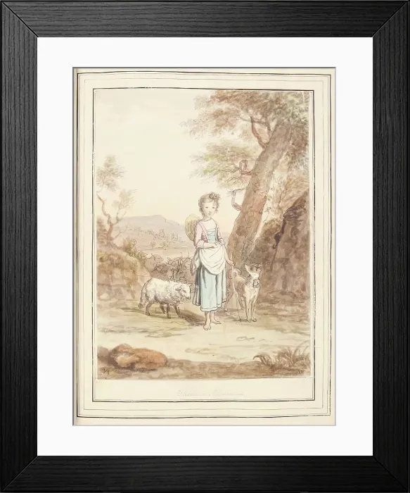 Framed Print : Florentine Shepherdess, leaf from A Collection of Dresses by David Allan Mostly from Nature, 1776 Framed Print : Florentine Shepherdess, leaf from A Collection of Dresses by David Allan Mostly from Nature, 1776