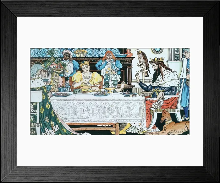 Framed Print : The Frog shares the Princess Meal - Illustration for The Frog Prince, c1874 Framed Print : The Frog shares the Princess Meal - Illustration for The Frog Prince, c1874