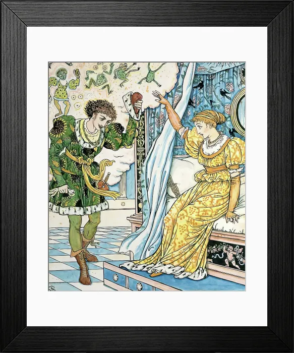 Framed Print : The Frog turns into a Prince - Illustration for The Frog Prince, c1874 Framed Print : The Frog turns into a Prince - Illustration for The Frog Prince, c1874