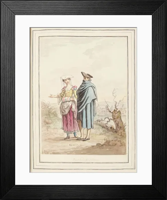 Framed Print : Winter Dress of Rome, leaf from A Collection of Dresses by David Allan Mostly from Nature, 1776 Framed Print : Winter Dress of Rome, leaf from A Collection of Dresses by David Allan Mostly from Nature, 1776