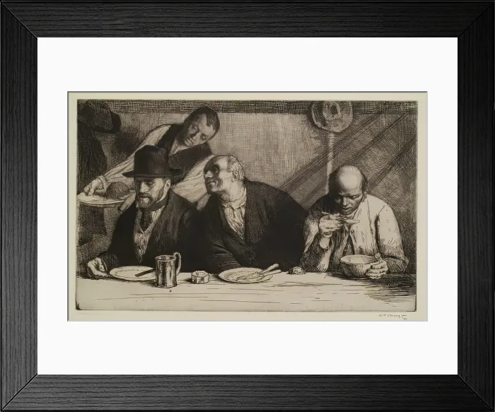Framed Print : The Eating House, 1903. Creator: William Strang Framed Print : The Eating House, 1903. Creator: William Strang