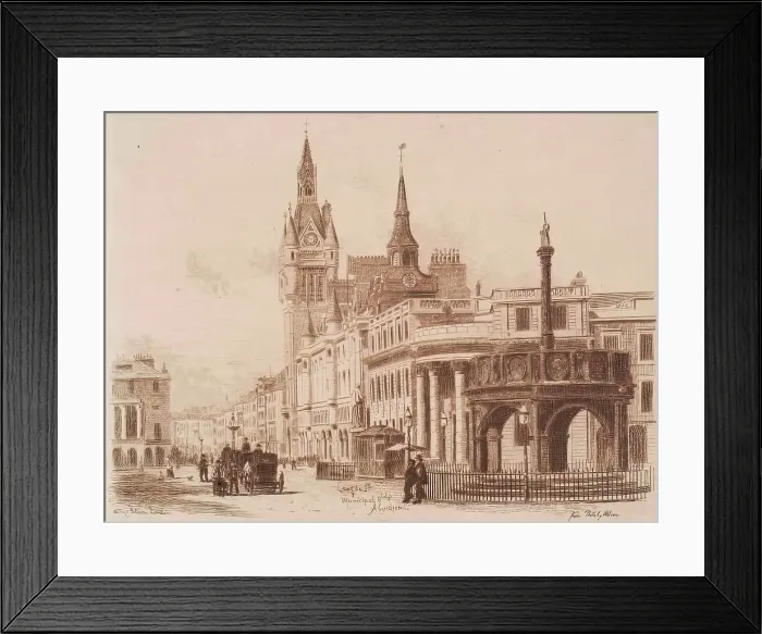 Framed Print : Castle Street and Municipal Buildings, Aberdeen, c1900. Creator: Unknown Framed Print : Castle Street and Municipal Buildings, Aberdeen, c1900. Creator: Unknown