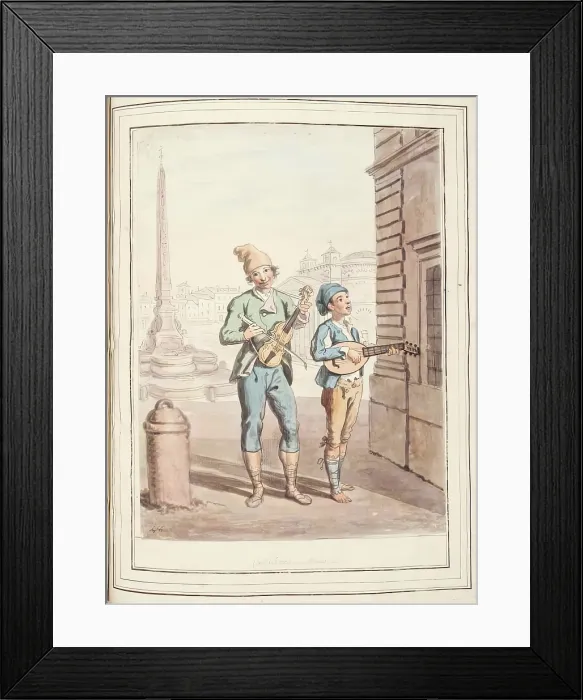 Framed Print : Calabrese Music, leaf from A Collection of Dresses by David Allan Mostly from Nature, 1776 Framed Print : Calabrese Music, leaf from A Collection of Dresses by David Allan Mostly from Nature, 1776