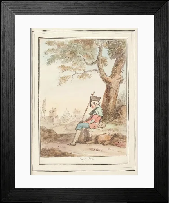 Framed Print : Weary Pilgrim of Rome, leaf from A Collection of Dresses by David Allan Mostly from Nature, 1776 Framed Print : Weary Pilgrim of Rome, leaf from A Collection of Dresses by David Allan Mostly from Nature, 1776