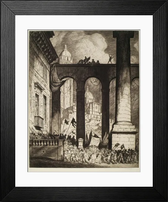 Framed Print : The Colonnade, 1914. Creator: William Strang Framed Print : The Colonnade, 1914. Creator: William Strang
