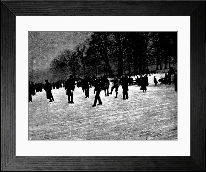 Framed Print : Skating in London: The Serpentine, 1895. Creator: Russell & Sons Framed Print : Skating in London: The Serpentine, 1895. Creator: Russell & Sons