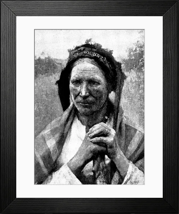Framed Print : 'A Woman of the Fields' - by George Clausen, A.R.A. 1895. Creator: George Meisenbach Framed Print : 'A Woman of the Fields' - by George Clausen, A.R.A. 1895. Creator: George Meisenbach