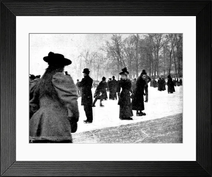 Framed Print : Skating in London: The Serpentine, 1895. Creator: Russell & Sons Framed Print : Skating in London: The Serpentine, 1895. Creator: Russell & Sons