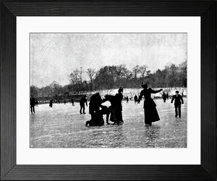Framed Print : Skating in London: Highgate Ponds, 1895. Creator: Russell & Sons Framed Print : Skating in London: Highgate Ponds, 1895. Creator: Russell & Sons