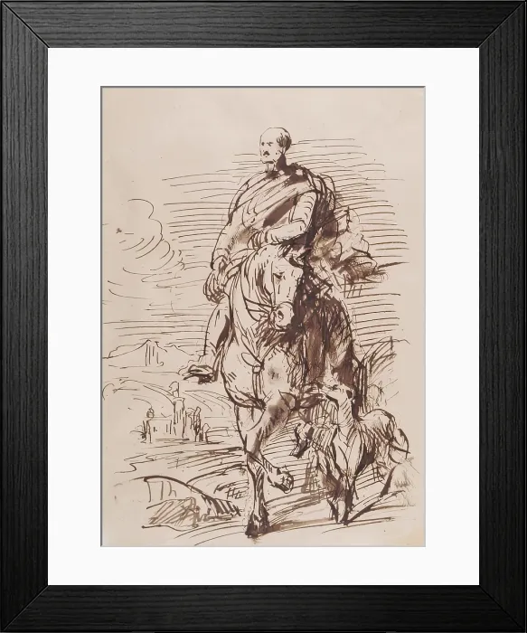 Framed Print : Sketch for the Prince Consort Mounted on Horseback, c1859. Creator: John Phillip Framed Print : Sketch for the Prince Consort Mounted on Horseback, c1859. Creator: John Phillip