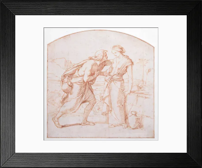 Framed Print : Study for The Meeting Jacob and Rachel, c1850. Creator: William Dyce. Study for The Meeting Jacob and Rachel, c1850. Creator: William Dyce Framed Print : Study for The Meeting Jacob and Rachel, c1850. Creator: William Dyce. Study for The Meeting Jacob and Rachel, c1850. Creator: William Dyce
