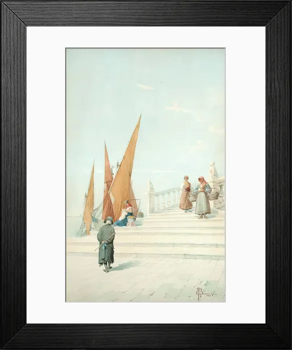 Framed Print : Riva Degli Schiavoni, 1875-1899. Creator: Edwin Benuzzi Framed Print : Riva Degli Schiavoni, 1875-1899. Creator: Edwin Benuzzi