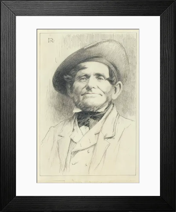 Framed Print : David Hadden, the Ground Officer-illustration for 'Johnny Gibb of Gushetneuk' by William...c1877. Creator: George Reid Framed Print : David Hadden, the Ground Officer-illustration for 'Johnny Gibb of Gushetneuk' by William...c1877. Creator: George Reid