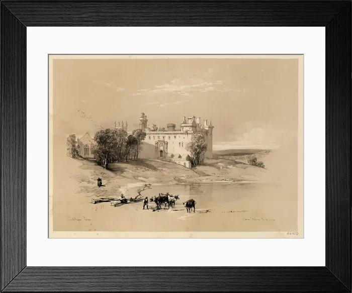 Framed Print : Scotland Delineated-Linlithgow Palace, 1847. Creator: James Duffield Harding