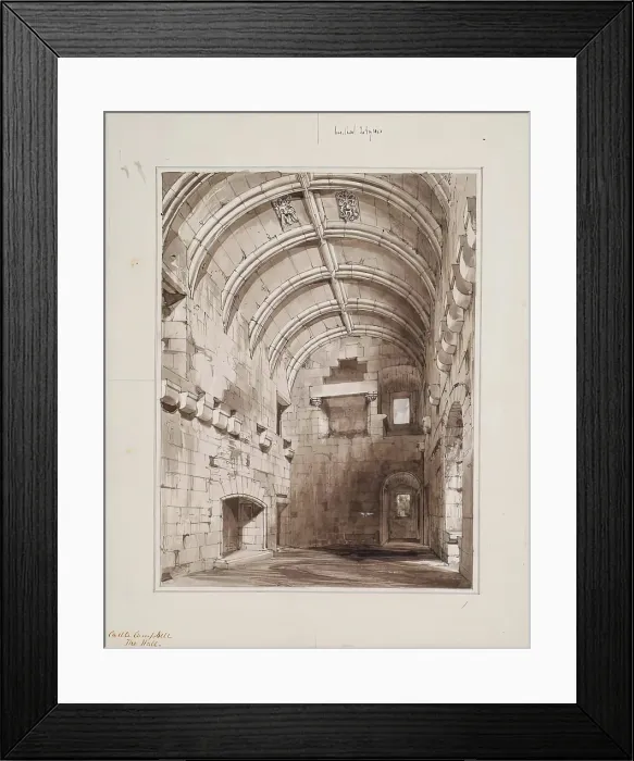 Framed Print : Campbell Castle - The Hall, 1850. Creator: Robert William Billings Framed Print : Campbell Castle - The Hall, 1850. Creator: Robert William Billings