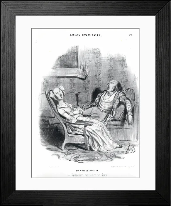 Framed Print : Moeurs Conjugales. Six Mois de Mariage, 1839. Creator: Honore Daumier Framed Print : Moeurs Conjugales. Six Mois de Mariage, 1839. Creator: Honore Daumier