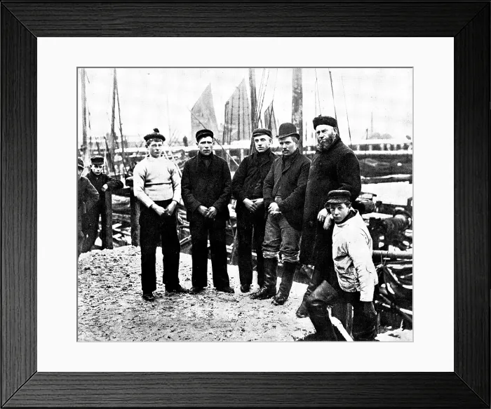 Framed Print : The Loss of the North German Lloyd steam-ship 'Elbe': the skipper and crew of the 'Wildflower', 1895 Creator: Walter Boughton Framed Print : The Loss of the North German Lloyd steam-ship 'Elbe': the skipper and crew of the 'Wildflower', 1895 Creator: Walter Boughton