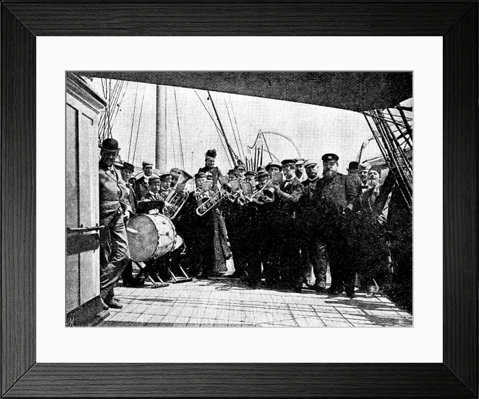 Framed Print : Loss of the North German Lloyd steam-ship 'Elbe': captain...of the 'Elbe' at a concert on deck, 1895 Creator: Paul Lange Framed Print : Loss of the North German Lloyd steam-ship 'Elbe': captain...of the 'Elbe' at a concert on deck, 1895 Creator: Paul Lange