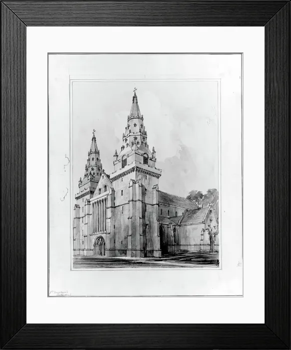 Framed Print : Aberdeen Cathedral - Western Towers, 1848-1852. Creator: Robert William Billings Framed Print : Aberdeen Cathedral - Western Towers, 1848-1852. Creator: Robert William Billings