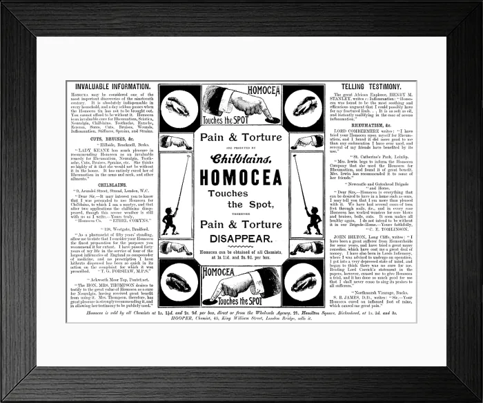 Framed Print : Advertisement for Homocea, 1895. Creator: Unknown Framed Print : Advertisement for Homocea, 1895. Creator: Unknown