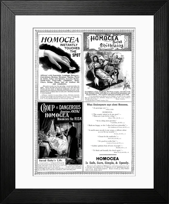 Framed Print : Advertisement for Homocea, 1895. Creator: Unknown Framed Print : Advertisement for Homocea, 1895. Creator: Unknown