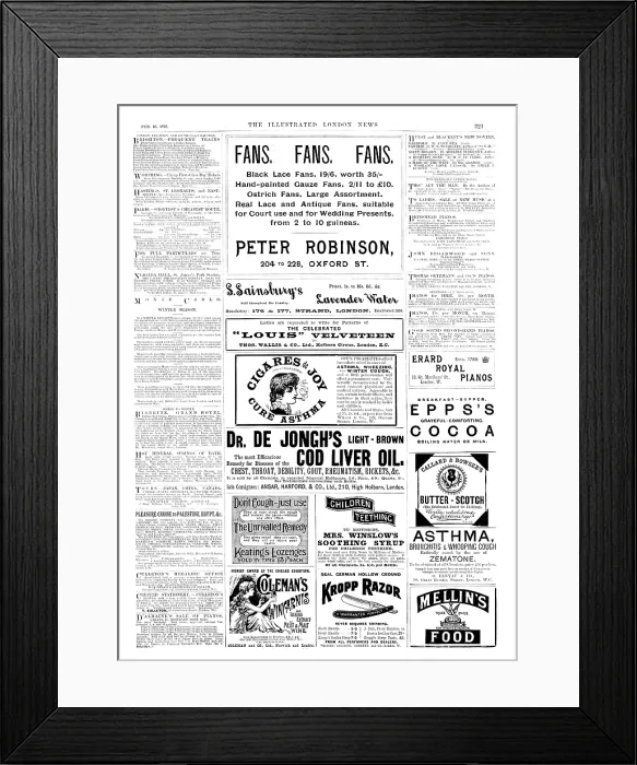 Framed Print : Page of advertisements, 1895. Creator: Unknown Framed Print : Page of advertisements, 1895. Creator: Unknown
