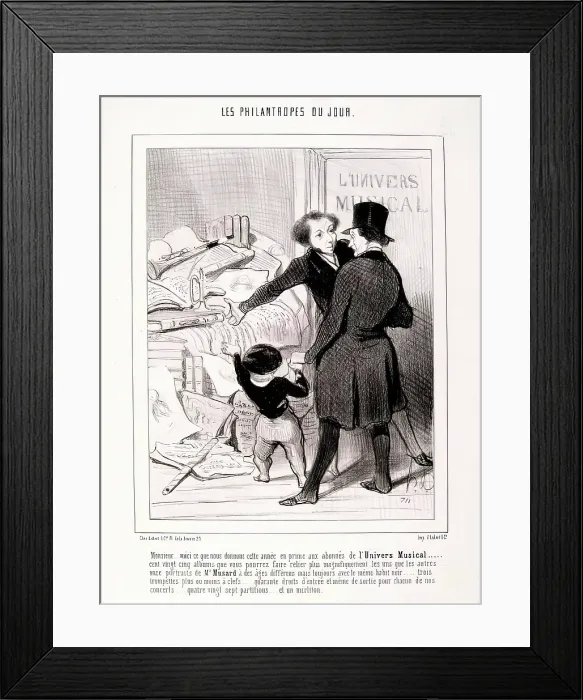 Framed Print : Les Philantropes du Jour. Monsieur voici que nous donnons cette annee... 1845. Creator: Honore Daumier. Les Philantropes du Jour Framed Print : Les Philantropes du Jour. Monsieur voici que nous donnons cette annee... 1845. Creator: Honore Daumier. Les Philantropes du Jour