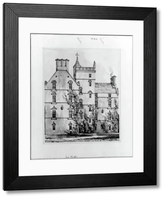 Framed Print : Innes House, Elgin, 1849. Creator: Robert William Billings Framed Print : Innes House, Elgin, 1849. Creator: Robert William Billings
