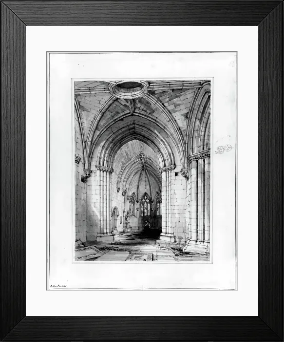 Framed Print : Seton Chapel - Interior looking East, 1848-1852. Creator: Robert William Billings Framed Print : Seton Chapel - Interior looking East, 1848-1852. Creator: Robert William Billings