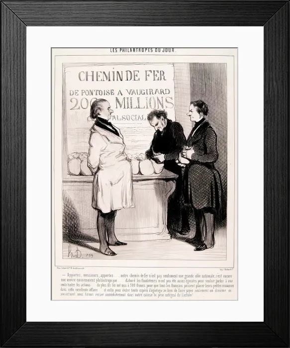 Framed Print : Les Philantropes du Jour. Apportez, messieurs, apportez... 1845. Creator: Honore Daumier. Les Philantropes du Jour. Apportez, messieurs, apportez... 1845 Framed Print : Les Philantropes du Jour. Apportez, messieurs, apportez... 1845. Creator: Honore Daumier. Les Philantropes du Jour. Apportez, messieurs, apportez... 1845