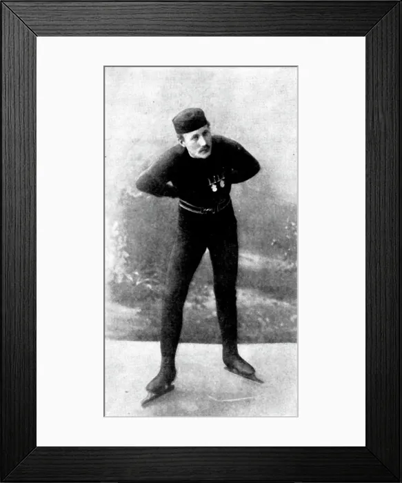 Framed Print : Henrik Lindahl, champion skater, 1895. Creators: Unknown, Hilda Tulin Framed Print : Henrik Lindahl, champion skater, 1895. Creators: Unknown, Hilda Tulin