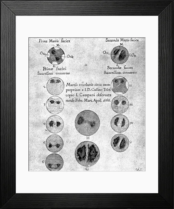 Framed Print : Our Near Neighbour, Mars:configuration of the two Hemispheres of Mars, 17th century, (1895). Creator: Carl Hentschel Framed Print : Our Near Neighbour, Mars:configuration of the two Hemispheres of Mars, 17th century, (1895). Creator: Carl Hentschel