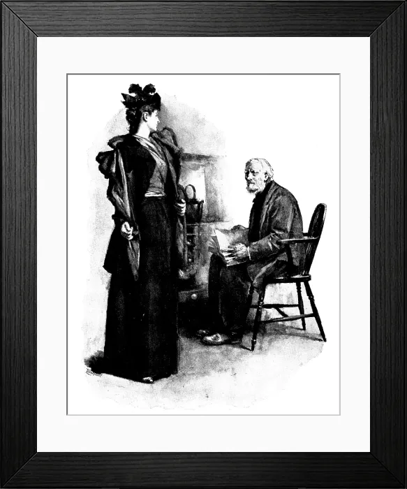 Framed Print : Eve's Ransom: He looked up from the volume and said...'You look starved, my Iass', 1895 Framed Print : Eve's Ransom: He looked up from the volume and said...'You look starved, my Iass', 1895