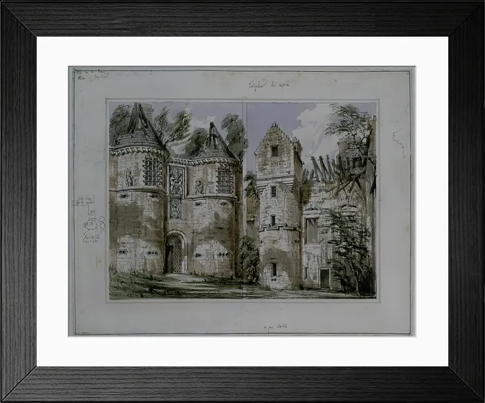 Framed Print : Tolquhon Castle - Entrance Hall and the Courtyard, 1848. Creator: Robert William Billings Framed Print : Tolquhon Castle - Entrance Hall and the Courtyard, 1848. Creator: Robert William Billings
