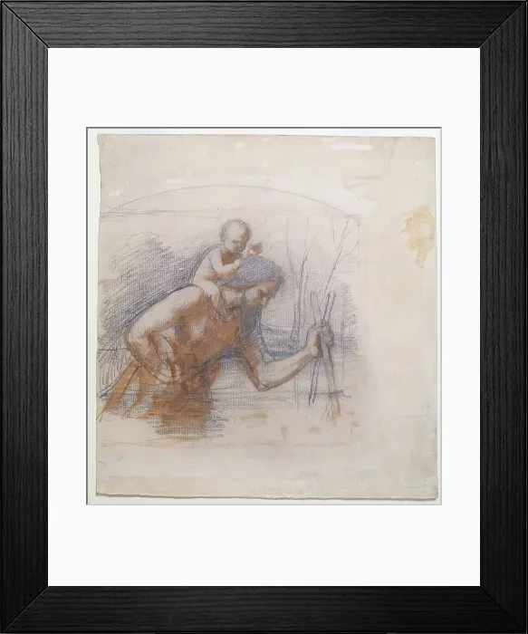 Framed Print : St Christopher, 1850-1864. Creator: William Dyce Framed Print : St Christopher, 1850-1864. Creator: William Dyce