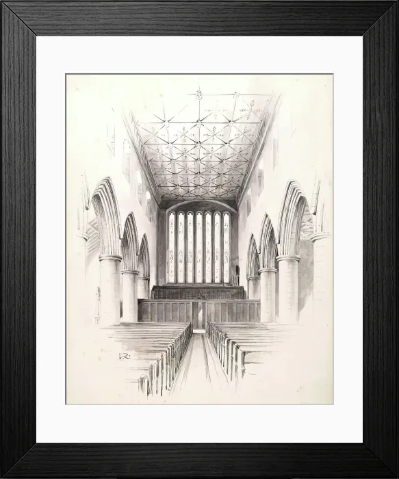 Framed Print : Interior of St Machar's Cathedral-illustration for 'The Heraldic Ceiling of St Machar's... 1888 Framed Print : Interior of St Machar's Cathedral-illustration for 'The Heraldic Ceiling of St Machar's... 1888