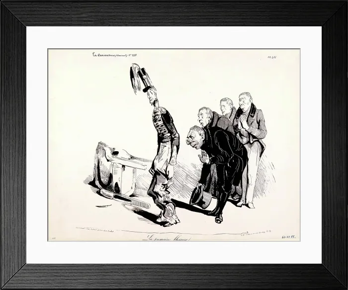 Framed Print : La Caricature (Journal) N.218. La Premiere Blessure, 1835. Creator: Honore Daumier Framed Print : La Caricature (Journal) N.218. La Premiere Blessure, 1835. Creator: Honore Daumier