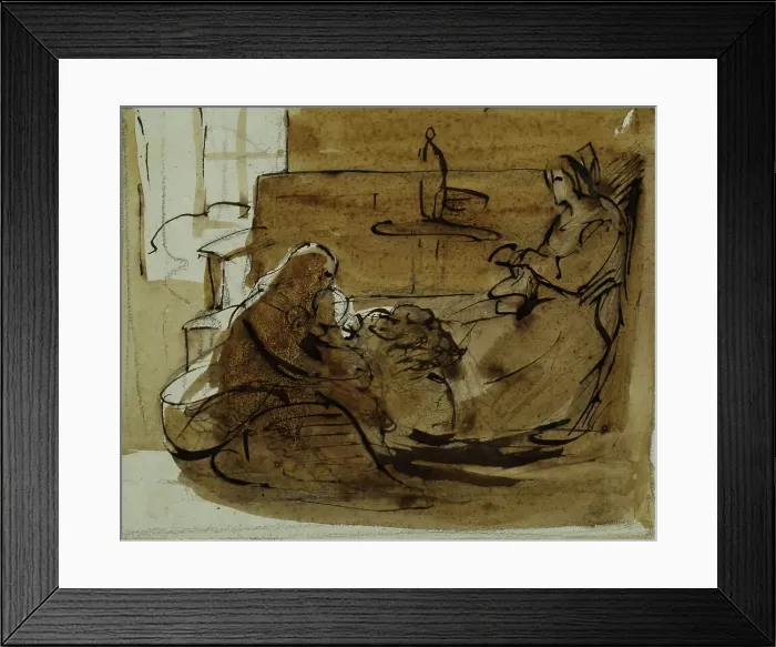 Framed Print : Figure Composition - Cottage Interior, c1830s, Creator: John Phillip Framed Print : Figure Composition - Cottage Interior, c1830s, Creator: John Phillip