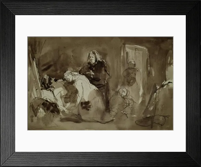 Framed Print : Historical Composition - Study for The Dying Contrabandista, c1850s. Creator: John Phillip Framed Print : Historical Composition - Study for The Dying Contrabandista, c1850s. Creator: John Phillip
