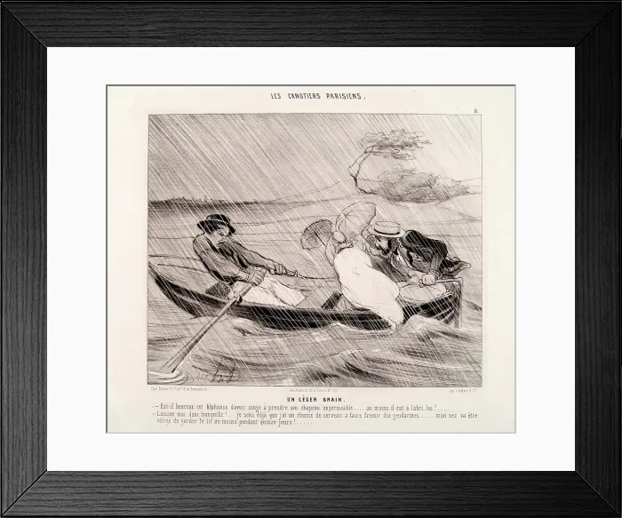 Framed Print : Les Canotiers Parisiens-Un Leger Grain, 1843. Creator: Honore Daumier Framed Print : Les Canotiers Parisiens-Un Leger Grain, 1843. Creator: Honore Daumier