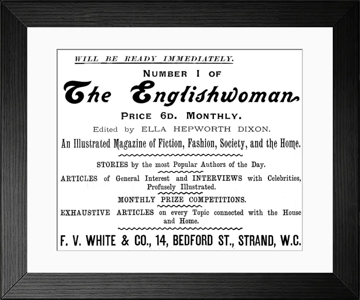Framed Print : Advertisement for 'The Englishwoman' magazine, 1895. Creator: Unknown Framed Print : Advertisement for 'The Englishwoman' magazine, 1895. Creator: Unknown