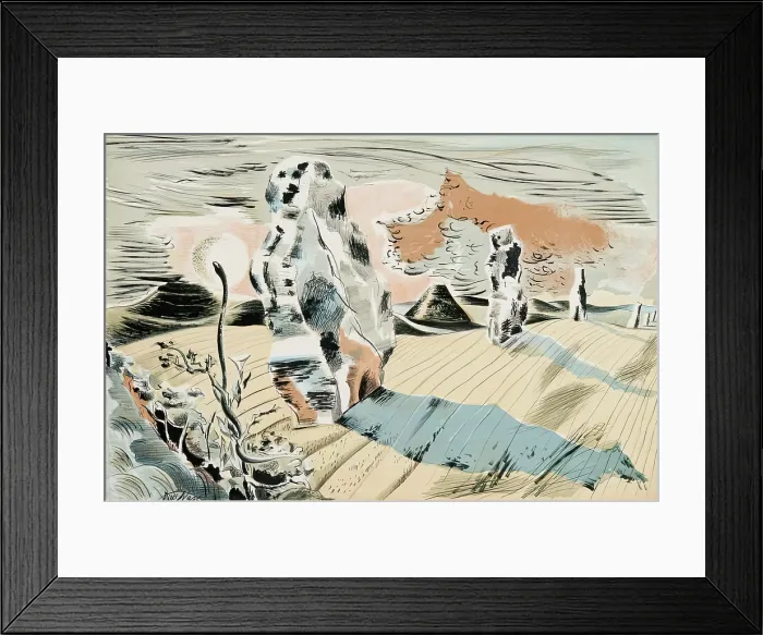 Framed Print : Landscape with Megaliths, 1936. Creator: Paul Nash Framed Print : Landscape with Megaliths, 1936. Creator: Paul Nash