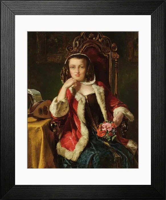 Framed Print : Portrait of a Girl. Creator: Alfred Elmore Framed Print : Portrait of a Girl. Creator: Alfred Elmore
