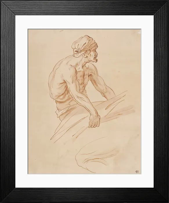 Framed Print : Bearded Male Figure, c1763-1800. Creator: William Williams Framed Print : Bearded Male Figure, c1763-1800. Creator: William Williams