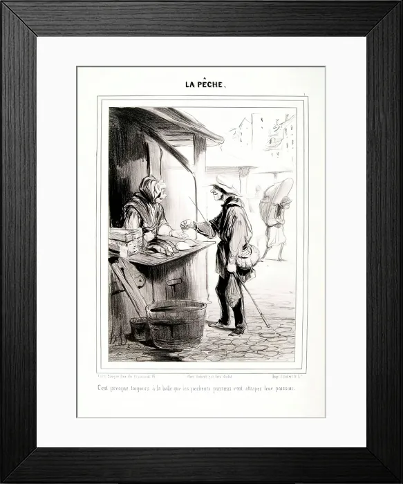 Framed Print : La Peche. C'est presque toujours a la Halle.. 1840. Creator: Honore Daumier. La Peche. C'est presque toujours a la Halle.. 1840. Creator: Honore Daumier Framed Print : La Peche. C'est presque toujours a la Halle.. 1840. Creator: Honore Daumier. La Peche. C'est presque toujours a la Halle.. 1840. Creator: Honore Daumier