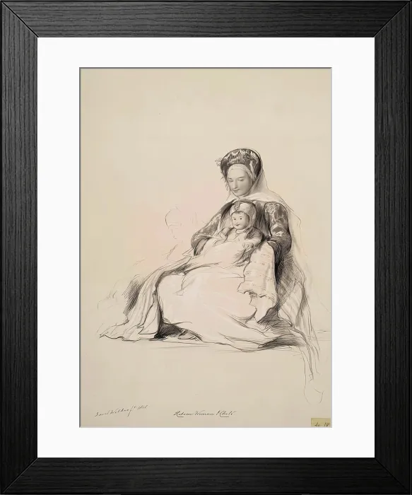 Framed Print : Hebrew Woman and Child, 1840. Creator: Joseph Nash Framed Print : Hebrew Woman and Child, 1840. Creator: Joseph Nash