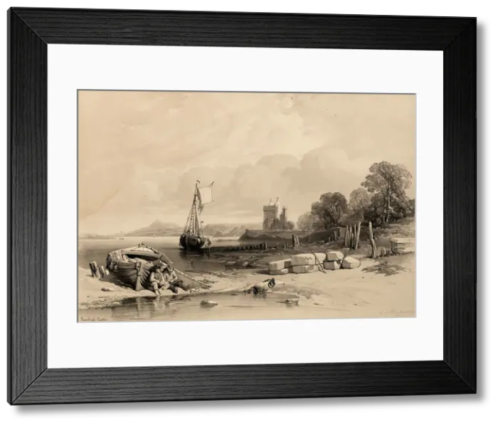 Framed Print : Scotland Delineated-Barnbougle Castle, 1847. Creator: James Duffield Harding Framed Print : Scotland Delineated-Barnbougle Castle, 1847. Creator: James Duffield Harding