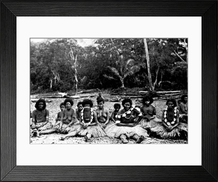 Framed Print : A Page from Papua: New Guinea widows mourning, 1895. Creator: George Meisenbach Framed Print : A Page from Papua: New Guinea widows mourning, 1895. Creator: George Meisenbach